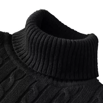 Men's Turtleneck Soft Sweater  2023 Warm Knitted Autumn/Winter Pullover Jumper • $23.99