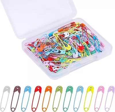 250x Multicolour Safety Pins Craft Sewing Nickel Metal Plated Safety Pin 19mm • £4.99