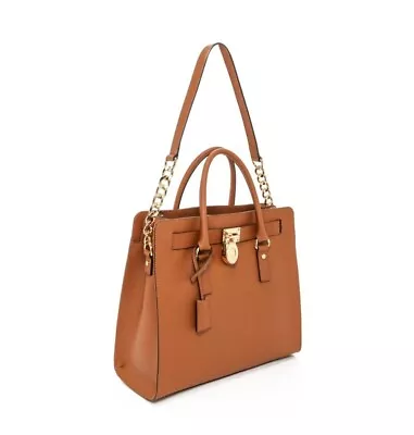 Michael Kors Hamilton Large North South Leather Tote 30S2GHMT3L LUGGAGE • $195