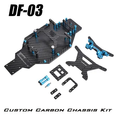 Carbon Chassis Frame Kit For Tamiya DF03 RC Off-Road 4Wd Buggy Upgrades Set • $149.98