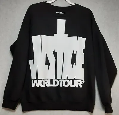 Justin Bieber Justice World Tour Concert Black Pullover Sweatshirt Size Large • $14.95
