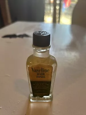 Vintage Vaseline Hair Tonic 1/2 Oz Glass Bottle Full GREAT CONDITION • $75