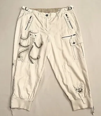 DA-NANG Surplus Indochine Vintage Silk /Cotton Embroidered Cargo Pant Sz M • $84.99