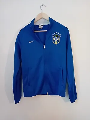 Blue Nike Retro Brazil Football International Jumper. Zip Pockets Men's Medium • £20