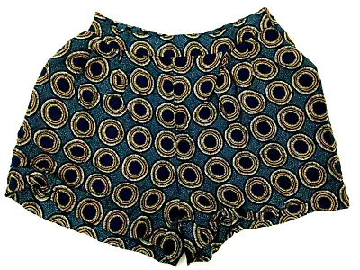 H&M Print Shorts Size 6 Blue Viscose Soft Pullon 2.5  Inseam Sunflower Circles • $10