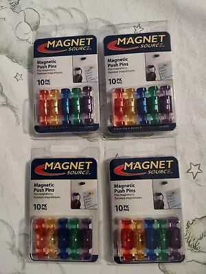 40 Piece Magnetic Push Pins Assorted Color 4 Packs (Total Of 40 Pins) • $16