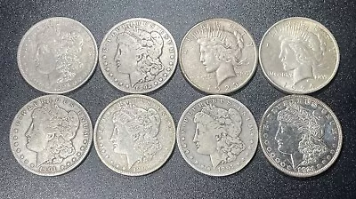 Lot Of 8 Morgan And Peace Silver Dollars • $229