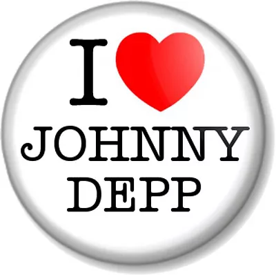 I Love / Heart JOHNNY DEPP 1  Pin Button Badge Jack Sparrow Edward Scissorhands • $1.23