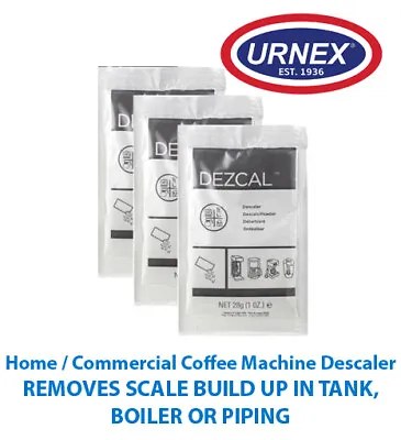 Urnex DEZCAL Activated Scale Remover Powder Coffee Brewing Equipment Descale 3pk • $9.99