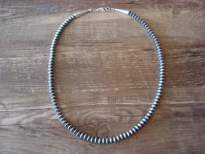 Navajo Pearl Sterling Silver Saucer Bead Hand Strung 18  Necklace - Doreen Jake • £111.95