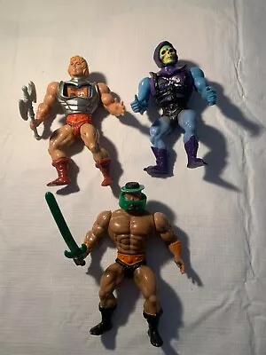 Vintage 1980s Mattel He-Man Masters Of The Universe Action Figure Lot Of 3 • $29.95