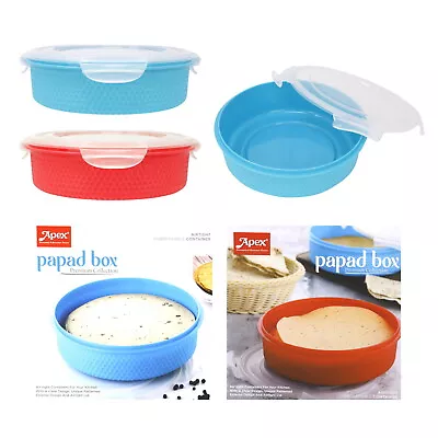 Plastic Papad Box Food Storage Containers Round Clip Lock Lid Airtight Box Cake • £7.99