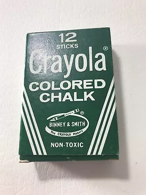 Vintage Crayola Colored Chalk Binney & Smith 12 Sticks Original Box NEW • $9.45