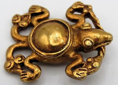 Smithsonian Institute ALVA MUSEUM REPLICA Gold Tone FROG Pendant For Necklace • $24.49