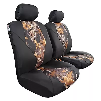 For Chevy Silverado 2500 3500 2007-ON Car Front Seat Covers Black Camo Canvas • $46.99