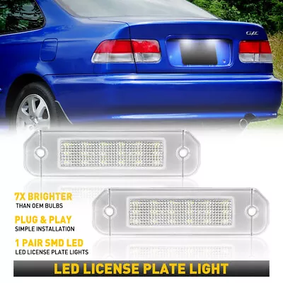 2X License Plate LED Lights Assembly For Civic 92-95 Hatchback 96-00 Coupe EXV • $12.99