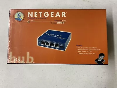 Netgear ProSafe Model#EN104TP 4-Port Ethernet Hub 10/100MBPS W/Power Supply NEW • $35