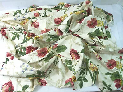 P Kaufmann Fabrics Red Yellow Large Floral Stain Repellent Upholstery 56  X 53  • $16.22