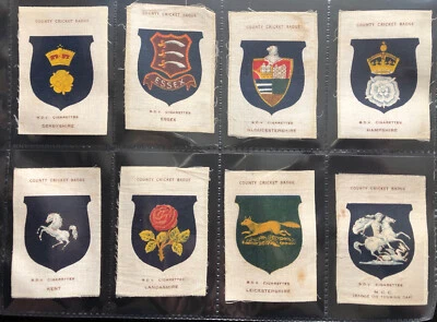 £40 • Buy 16/17  Godfrey Phillips BDV Cigarette Silks County Cricket Badges BDV