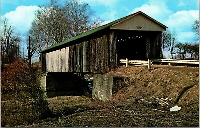 Root Road Covered Bridge Postcard Monroe Center Ohio Ashtabula County River • $4.28