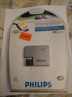 Philips PC Gear 4 Port USB 2.0 High Speed Micro Hub PH1621 • $8