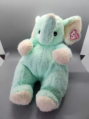 Vintage TY Baby 2000 Plush Elephant With Internal Rattle Collectible New W/ Tags • $33