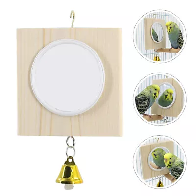  Cage Bird Mirror Hanging Parrot Toy Suspending Cockatiel Toy Parrot Accessory • £7.86