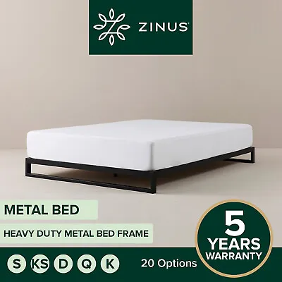 $275 • Buy Zinus Bed Frame Queen Double Single King Heavy Duty Metal Base Wood Metal Slats