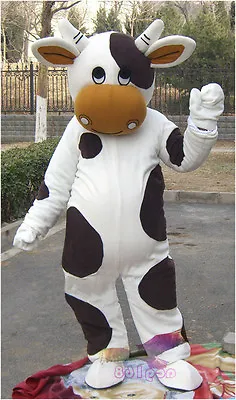 Cow Mascot Costume Suit Parade Halloween Animal Cosplay Party Fancy Dress Adults • £174.08