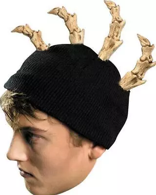 Bone Mohawk Beanie Black Knit Hat With Bone Spikes • $17.99