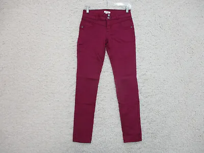 Mudd Jeans 16 Girls Youth Size Red Burgundy Denim Skinny Stretch Casual Modern • $8.29