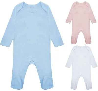 Babies ROMPER Plain SUIT Body Suit Long Sleeve Baby Grow Sleep Vest  Gown Body • £5.99