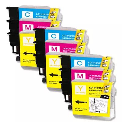 9 Pack CMY Ink Set Compatible With Brother LC61 MFC-6490CW MFC-490CW MFC-495CW • $14.99