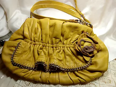 Junior Drake Italian Soft Leather Handbag/ Crossbody/ Color Mustard • $55