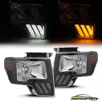 FOR 2009-2014 Ford F-150 Pickup MKII LED Projector Headlights Alpha-Black Pair • $155.98