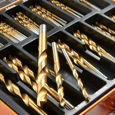 99Pcs Titanium Coated HSS Drill Bit Set Kit For Wood Metal 1.5-10MM With Case UK • £7.66