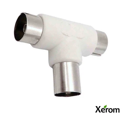 $5.99 • Buy TV Antenna Splitter Double Adapter 1 Male To 2 Females PAL Wall Plug T Connector