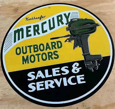 Mercury Outboard Motors Sales & Service 12  Metal Tin Aluminum Sign  • $25.99