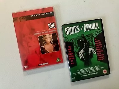 Hammer Horror Classics DVDs X 2-'SHE The Brides Of Dracula.As New.Free Postage. • £6.25