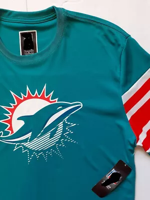 Miami Dolphins Mens Dri Fit Football Shirt T-Shirt XL Blue Orange Stripe NEW • $29.95