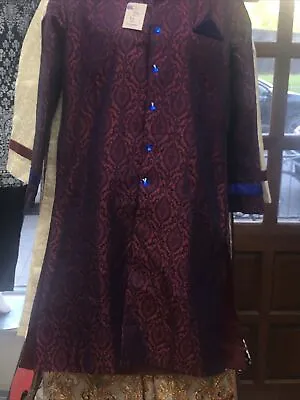 Mens Indian Sherwani Purple Size S XL XXL • £55