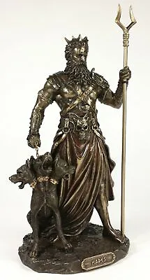 $81 • Buy HADES Standing With CERBERUS Greek Mythology Underworld God Statue Bronze Color