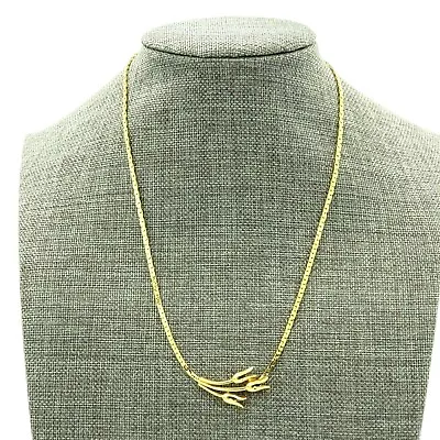  Monet Tulip Necklace Gold Tone Chain 16  Serpentine Chain Signed Vintage   • $19.95