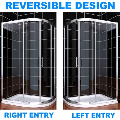 Offset Quadrant Shower Enclosure Glass Screen Walk In Corner Cubicle Door • £202.99