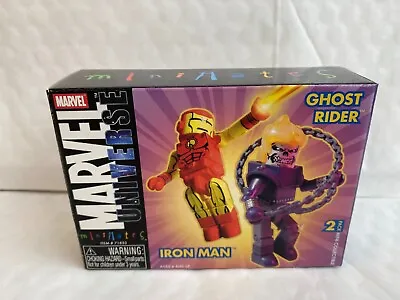 Bnib Marvel Universe Minimates Series Iron Man & Ghost Rider Toy Mini Figure Set • £19.99