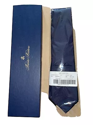 $225 NWT Brooks Brothers Golden Fleece® 7-Fold Navy 3.6  Satin Silk Necktie USA • $225