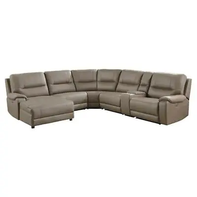 Pemberly Row 6-Piece Left Chaise Modular Power Reclining Sectional In Brown • $3555.41