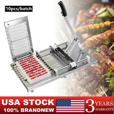 Manual Mutton Kebab Machine BBQ Skewer String Making Machine Desktop Meat Skewer • $85.50