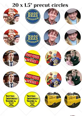 Only Fools And Horses Themed Pre Cut Edible Cupcake Toppers 20 X 1.5  • £4.49