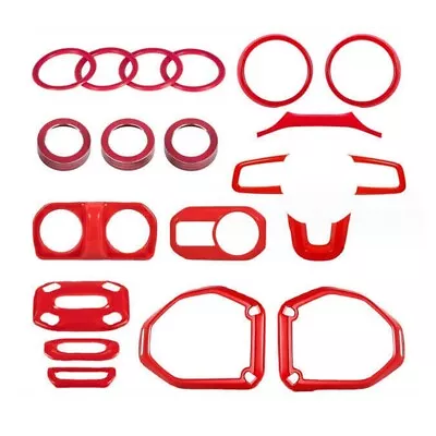 Wear Resistant Red ABS Interior Trim Cover Kit For Jeep For Wrangler JL JLU • $79.74